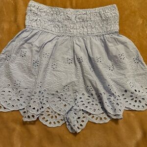 Free People Intimately Elena Eyelet Shorts Blue size Small